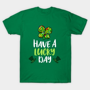 Have a Lucky Day: Lucky Shamrock St. Patrick’s Day Cartoon Art T-Shirt